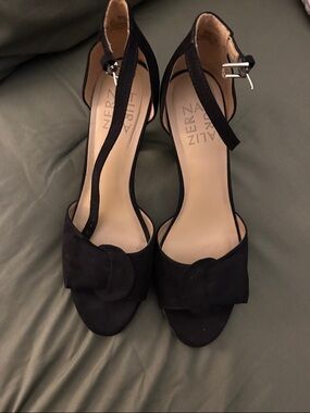 Naturalizer Black Suede Ankle-Strap Heels